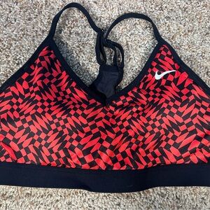 Nike Women's Red and Black Sports Bra